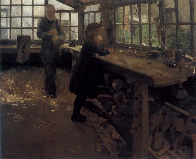 William Stott of Oldham Grandfather-s Workshop china oil painting image